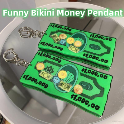 BikiniBottom Money Key Chain SpongeBob SquarePants Keyring Acrylic Cute Bag Pendant Cartoon Gifts For Kid