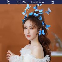 Ke Zhan ButterflKe Zhan คาดศีรษะสำหรับผู้หญิงฮาโลวีนคริสต์มาสปาร์ตี้ Zhan Headpiecs แบบสามมิติ Headwear โปรดปรานเครื่องประดับผม