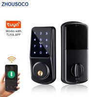 【YF】 Tuya Electronic Door Lock WIFI Keyless Secure Keypad Remote Control Deadbolt Digital App Card Mechanical Key Home Mortise