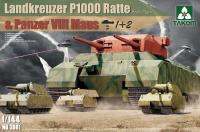 Takom 3001 1144 Scale Land Cruiser P1000 RAT &amp; TANK VIII Mouse Model ชุดคิท