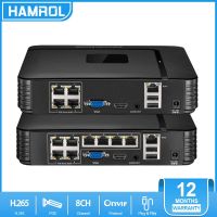 Hamrol 4CH/8CH 8MP 4K POE 48V NVR for H.265/H.264 POE IP Camera CCTV System Audio AI Face Detect Network Video Recorder Xmeye P2P Cloud