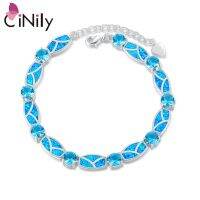 CiNily หินสีชมพู Chain Link กำไลสีทองเงินชุบเส้นเครื่องประดับของขวัญผู้หญิง