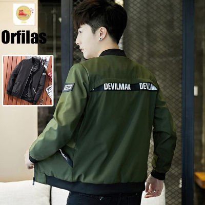 Orfilas 🥂🥂เสื้อแจ็คเก็ตเสื้อ เสื้อโค้ท เสื้อแจ็คเก็ต แจ็คเก็ตสำหรับชายสไตล์เกาหลีพิมพ์นักเรียน เสื้อแจ็คเก็ตทรงสลิมฟิตสำหรับผู้ชาย M-XXXL!!!