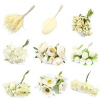 hot【cw】 6/10/12/50/70/90/144Pcs Ivory Stamen Berries Bundle Wedding Wreaths Decoration