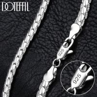 DOTEFFIL 925 Sterling Silver 6Mm Side Chain 16/18/20/22/24 Inch Necklace For Women Man Fashion Wedding Engagement Jewelry Gifts