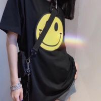 2021 Spring And Summer New Loewe Luo Yiwei Smiley Face Logo Short-Sleeved Cotton Round Neck Printed T-Shirt Loose Large Size Tide