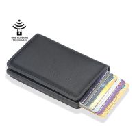 【CW】♗◎  Fashion ID Credit Card Holder Wallet Brand Men Anti Rfid Blocking Protected Leather Small Money Wallets