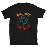 T-shirt เสื้อยืด ลาย Will Bike Tacos สไตล์ตลก สําหรับปั่นจักรยานS-5XL  D06P