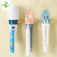 3 In 1ยาสีฟันพลาสติกหลอด Squeezer Easy Dispenser Rolling ผู้ถือติดผนังชั้นวางแปรงสีฟันชั้นวางห้องน้ำ Organizer