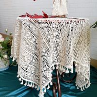 Corinada Vintage Knitted Lace Hollow Decoration Tablecloth Crochet Coffee Table Mat Home