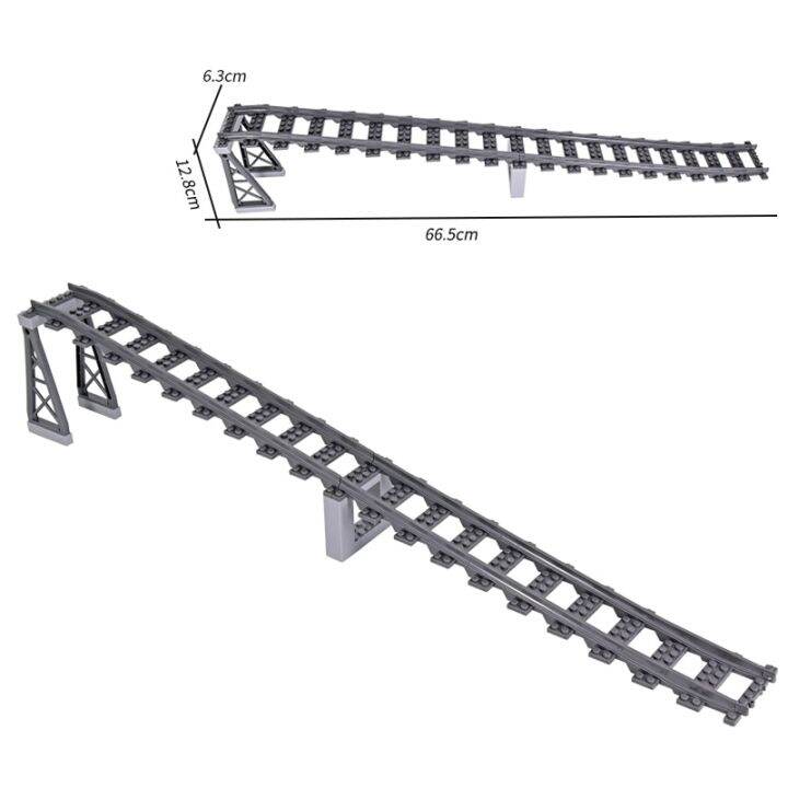 ความคิดรอเริ่มสร้างสรรค์จุดรถไฟในเมืองรางเปลี่ยนรางปีนเขารางรถไฟที่แยกบล็อคก่อสร้างอิฐของขวัญของเล่น-diy-เด็ก
