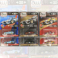 AW AUTO WORLD 1:64 Forford GT40 Gulf Le Mans คอลเลกชันการแข่งรถของเครื่องประดับของเล่นรถลากโลหะผสมหล่อขึ้นรูป