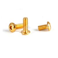 10Pcs ISO7380 M2 M2.5 M3 M4 M5 Round button Head Plating Titanium Gold Hex Socket Screw Length 5-30mm