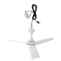 USB Ceiling Fan Cooler Cooler Portabel DC Penggemar Untuk Tempat Tidur Berkemah Luar Ruang Mini Hanging Camper Tents Hanger Fan White