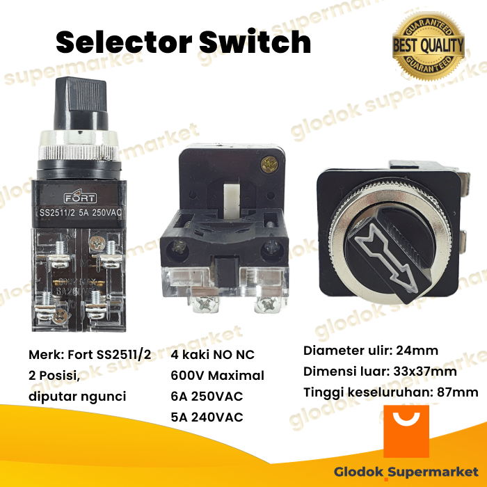 Saklar Selector Switch 2 Posisi On Off 2 Step Fort SS2511/2 | Lazada ...