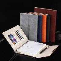 2021 A5 PU Leather Business Notebook High-Grade Loose Leaf Binder Manager Folder Weekly Planner Card Holder Office Accessories