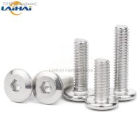 ☑ 1/50pcs M3 M4 M5 M6 M8 304 Stainless Steel Large Flat Hex Hexagon Socket Head Allen Furniture Rivet Screw Connector Joint Bolt