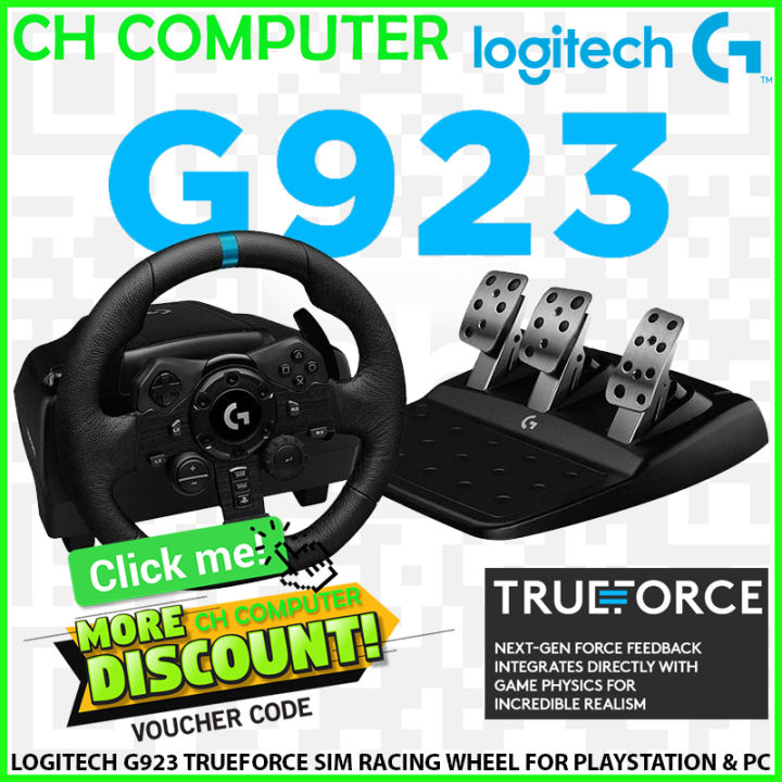 Logitech G923 Racing Wheel And Pedals, Trueforce 1000 Hz Force