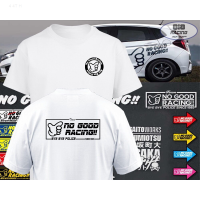 2023 NEW Street Fashion Racing Sports T-shirt [white/grey] [honda Racing/no Good Racing Bye Police] Round Neck fashion t-shirt