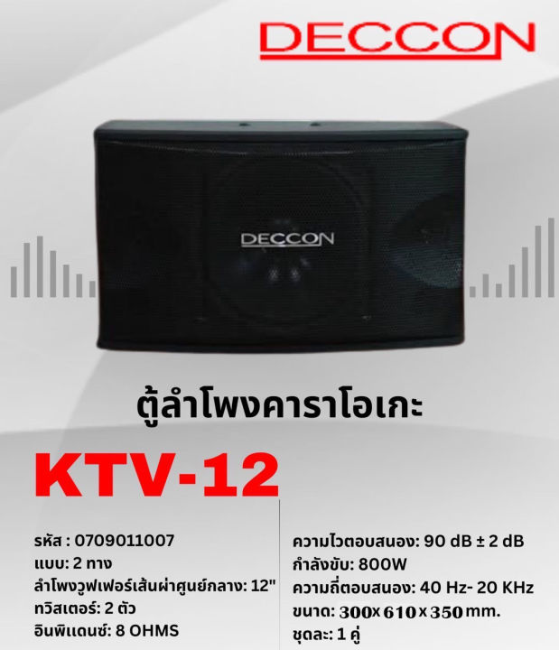 deccon-ตู้ลำโพงคาราโอเกะ-12นิ้ว-800วัตต์-แพ็ค2ใบ-ตะแกรงเหล็ก-fullrange-sub-wooffer-karaoke-speaker-รุ่น-ktv-12