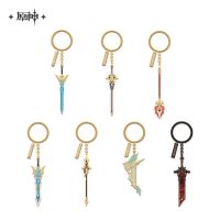 Games Genshin Impact Official Weapon Metal Pendant Cosplay Anime Accessory Staff of Homa Cinnabar Spindle Prop Christmas Gift