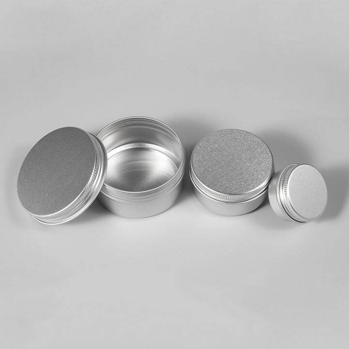 50pcs Cosmetics Container Aluminum Candle Jar Empty Tin Metal Silver
