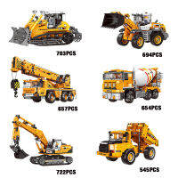 AEngineering รถขุดรถรุ่นอาคารบล็อก Bulldozer เครนซีเมนต์ผสมรถบรรทุกอิฐต้นการศึกษาของเล่นสำหรับ ChildrenM