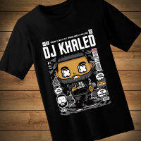 #046 เสื้อยืดลายการ์ตูน DJ-KHALED เสื้อยืดสีดำ เสื้อใส่เล่น เสื้อยืด เสื้อคอกลม ใส่สบาย เสื้อสกรีน เสื้อสั่งทำ เสื้อยืดแขนสั้น เสื้อเท่