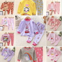 Toddler Girls Baby Cute Pattern Long Sleeves Pants Autumn Clothing Sets Children 100% Cotton Soft Comfortable Home Clothes Two-Piece Kids Casual Cartoon Printing T-Shirt Tops + Trouser Suits For 0-7 Years Girl Trend Outfits