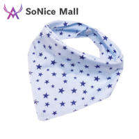 button Printed Baby Handkerchief Saliva Towel Children Snap- Cotton Large Scarf Triangle