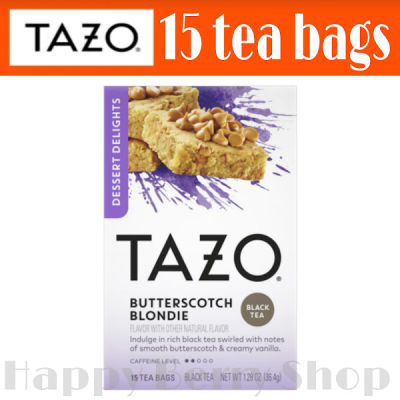 TAZO TEA 🍃 ชาดำรสขนมหวาน Tazo Butterscotch Blondie Dessert Delights Sugar and Calorie Free Black Tea ⭐1กล่องมี15ซอง⭐พร้อมส่ง ชาเพื่อสุขภาพ นำเข้าจากประเทศอเมริกา
