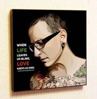 Chester Bennington Linkin Park นักร้องของตกแต่งเพลงคำคมที่สร้างแรงบันดาลใจภาพป๊อบของขวัญศิลปะสติกเกอร์ติดผนังกรอบภาพวาดที่มีชื่อเสียงอะคริลิค