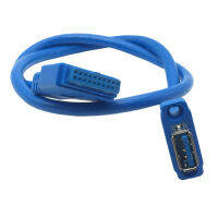 พอร์ตเดียว USB 3.0หญิงสกรูเมาแผงประเภทเมนบอร์ด20Pin เคเบิ้ล0.5เมตร50เซนติเมตร