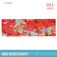 ?【Lowest price】TANG 6Pack Chinese Red envelopes Hongbao Lucky Money Gift envelopes แพ็คเก็ตสีแดงสำหรับปีใหม่2023ปีกระต่าย