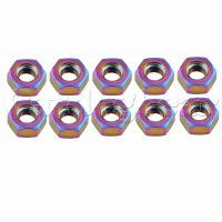 Catdogbear 10 PCS M6X1.0mm Titanium Rainbow Sprocket Flange (M6 x 1.0mm) Hex Nuts