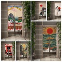 【YD】 Door Curtain Dining Room Ukiyoe Shrine Partition Drape Entrance Hanging Half-Curtain