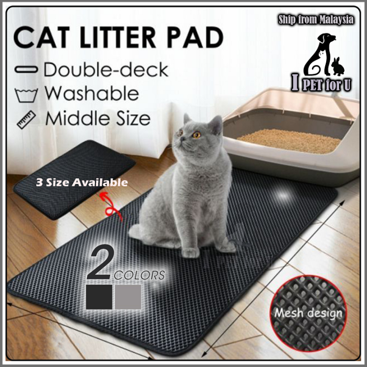 Cat Litter Tray Mat Waterproof EVA Double Layer Cat Self Cleaning