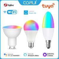 CORUI Tuya WiFi/Zigbee หลอดไฟอัจฉริยะ E27/E14/GU10 RGBCW หลอดไฟ LED หลอดไฟหรี่แสงได้สำหรับ Alexa Google Home Alice Smart Life-ju544982