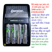 Máy Sạc pin AA và AAA có đèn xanh báo sạc đầy Energizer CHVCM4 có 4 viên