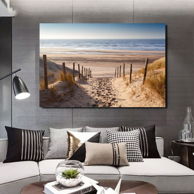 Nordic Poster Seascape Canvas Painting Beach Sea Road Wall Art Picture No Frame For Living Room Bedroom Modern Home Decor