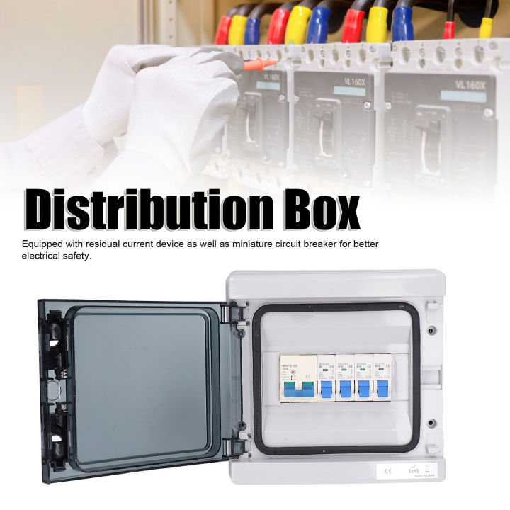 กล่องกระจาย-4-ทิศทางกันน้ำ-4mcb-สวิตช์หลัก-100a-กล่องแยก-230v-สำหรับ-home