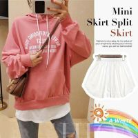 MIHAN Fashion Fake Hem A-shaped flared style Half-Length Splitting Fake Top Lower Sweep New Elastic Waistband for Winter Outfit Versatile fake hem Adjustable WasitbandMulticolor