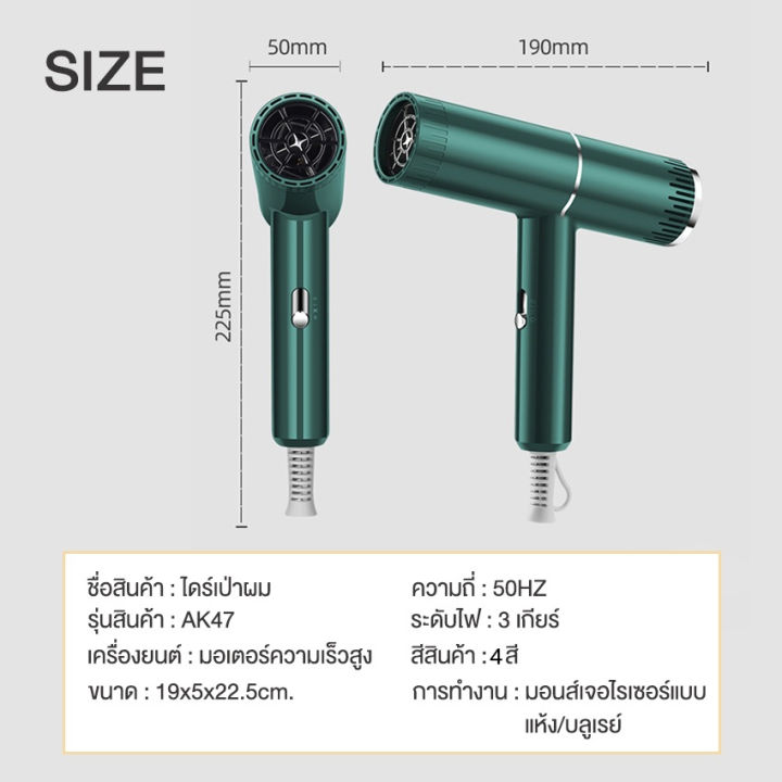 ไดร์เป่าผม-3200-วัตต์-ปรับได้-3-ระดับ-ที่เป่าผม-hair-dryer-เครื่องเป่าผม-ทั้งลมร้อน-ลมธรรมดา-ลมเย็น-คอลลาเจนบำรุงเส้นผม-ลมแรง-เสริมสร้างไอออน-ดีไซน์สวยทันสมัย-ทนทาน-คุณภาพสูง