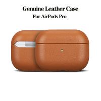 Genuine Leather Case for AirPods Pro Luxury Real Skin Protective Cover for AirPods Pro 2 Case Brown Black Color