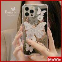 iPhone Case Acrylic HD Mirror Laser Airbag Shockproof Protection Camera Cute Crystal Butterfly Compatible For iPhone 11 iPhone 13 Pro Max iPhone 12 Pro Max iPhone 7 Plus xr