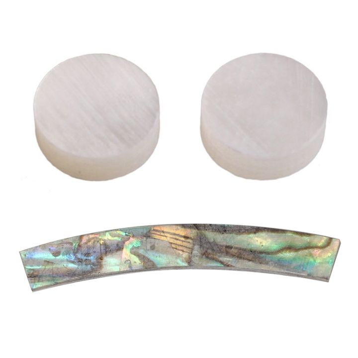 20-pcs-white-mother-of-pearl-shell-dot-6mm-amp-12pcs-rosette-shell-inlay-curved-strips-guitar-sound-hole-inlay-4mm-width