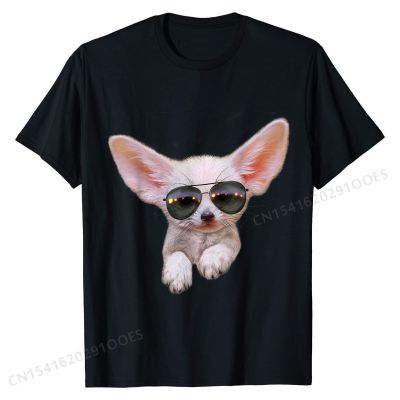 Swag Fennec Fox Puppy in Aviator Sunglass T-Shirt Plain Men Tees Hip hop T Shirts Cotton cosie