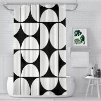 Mid-Century Modern Pattern Bathroom Shower Curtains  Waterproof Partition Unique Home Decor Bathroom Accessories