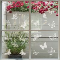 Static Window Stickers Glass Butterfly Hummingbird Leaves Decals Anti collision Door and Window Sticker Decoration Home Decor