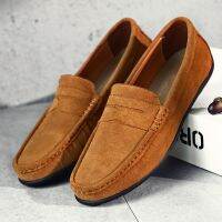 Suede Mens Loafers Moccasins Shoes For Men Plus Size 38-47 Slip On Casual Footwear 10 Colors